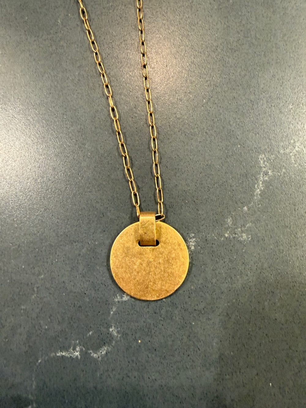 Madewell Gold Disc Pendant Necklace - Elegant Minimalist Women’s Jewelry - Picture 2 of 2